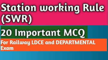 Station working rule || Transportation || MCQ for Railway LDCE and DEPARTMENTAL Exam.