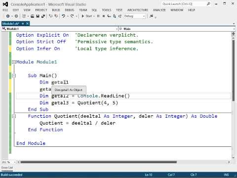 Visual Basic: Compiler Opties: Option Infer
