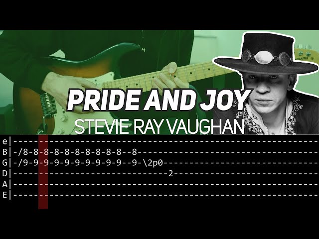 Stevie Ray Vaughan - Pride and Joy solos (Guitar lesson with TAB) class=