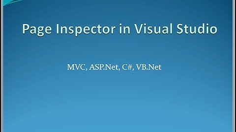Page Inspector in Visual Studio