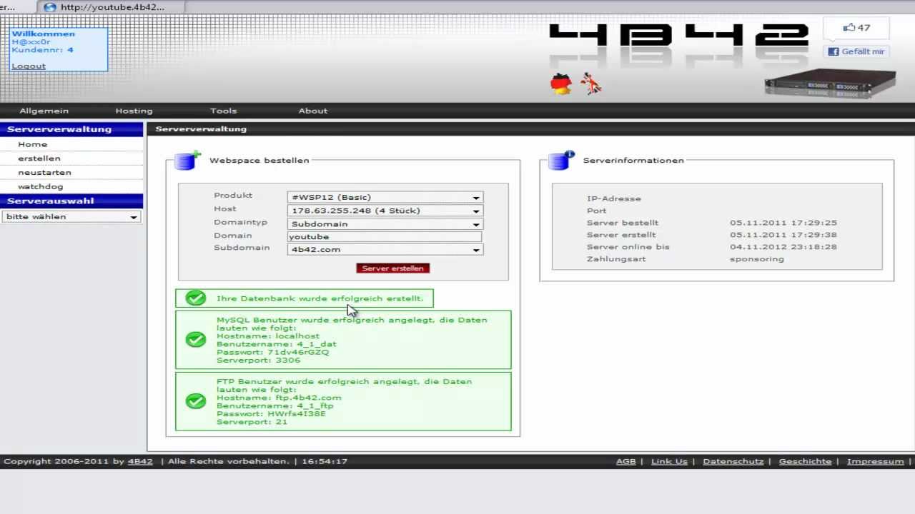 4b42.com | kostenlosen Webspace bestellen/erstellen
