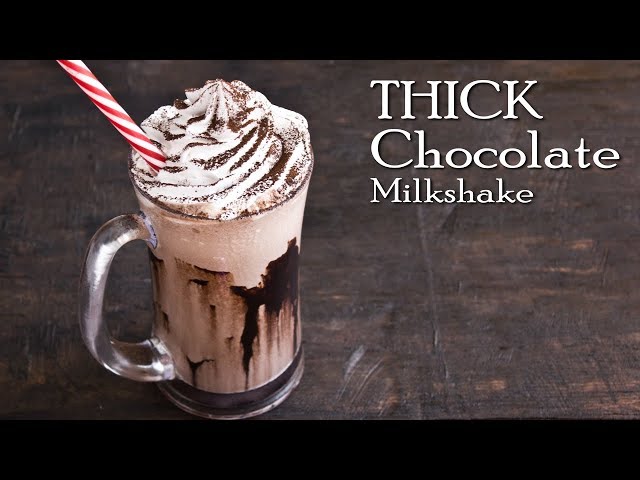 Thick Chocolate Milkshake | Chocolate Shake | Café Style Milkshake ~ The Terrace Kitchen class=