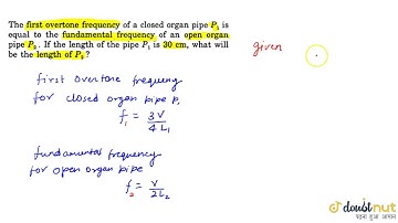 The first overtone frequency of a closed organ pipe `P_1` is equal to the fundamental frequency
