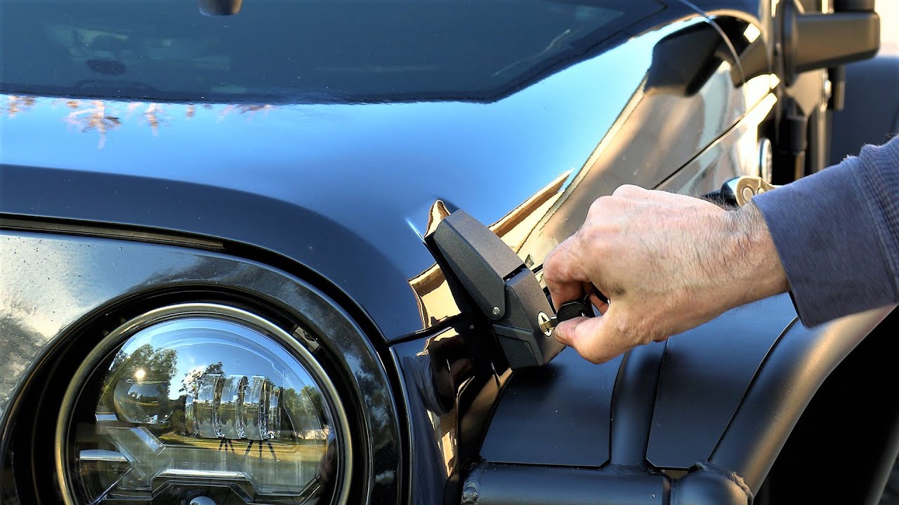 Install Locking Jeep Hood Latches and an Easy Phone Mount - YouTube