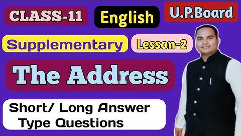 The Address short/Long answer type questions | Class 11 U.P.Board @DevClasses1990 by Ashish sir.
