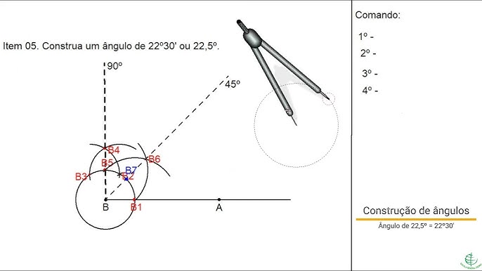 ÂNGULOS - CONSTRUÇÃO GEOMÉTRICA DOS ÂNGULOS DE 30º, 45º, 60 e 90º