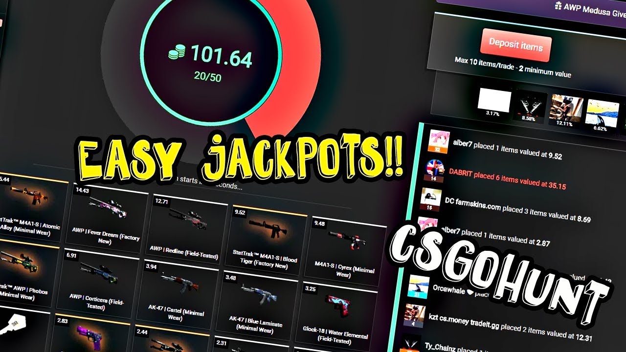 Easy Jackpot Wins!! - CSGOHunt.com - YouTube