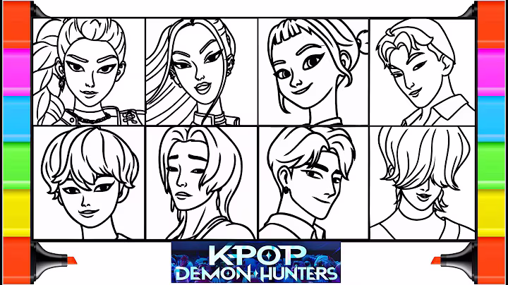 KPop Demon Hunters All Characters /KPop Demon Hunters New Coloring Pages / Copyright Free Music