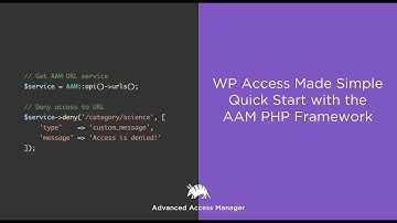 WordPress Access Control Made Simple - Quick Start with the AAM PHP Framework