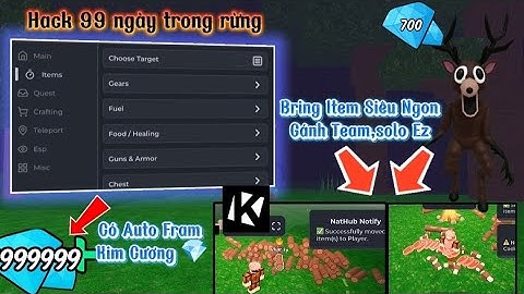 hướng dẫn hack 99 ngày trong rừng ( 99 night in the forest) Script bring item,kill aura,auto fram !!