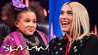 Viral drummer Nandi (9) gets asked on tour with Dua Lipa | Full interview | SVT/TV 2/Skavlan