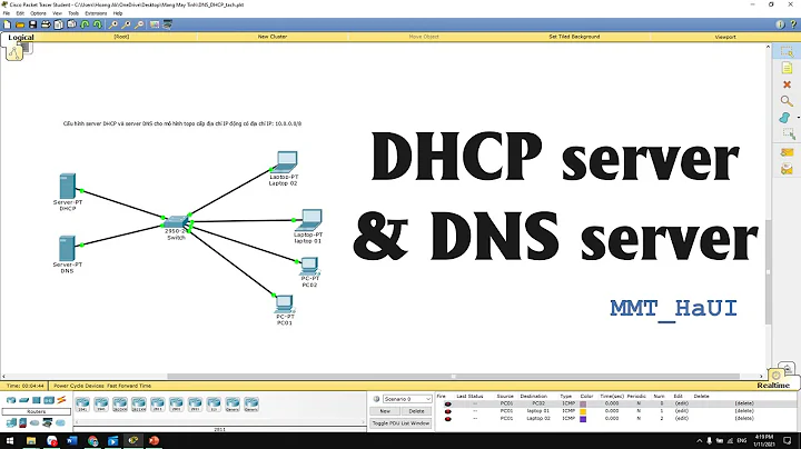 Cấu hình cho 2 Server DHCP và DNS trong Cisco Packet Tracer