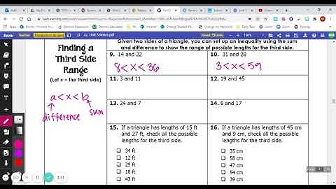 Triangle Inequality Notes