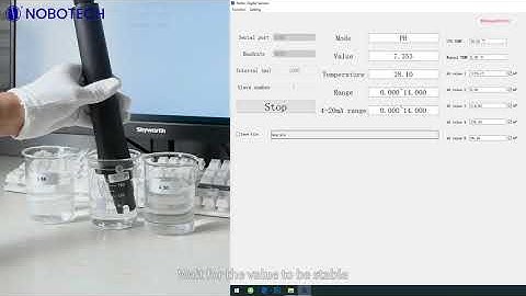 Water PH digital sensor operation demo with RS485