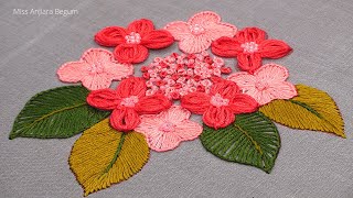 Hand Embroidery Flowers With Simple Trick, Hand Embroidery Flowers Sewing Tutorial-501 screenshot 5
