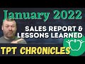 1st Month of Teachers Pay Teachers Profit in 2022! TPT Chronicles #2, January 2022 Income Update