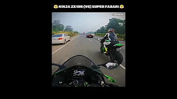 Ninja Zx10r (vs) Super Farari 😈 Drag Race 😤💯 #ninja #zx10r #farari #dragrace #youtubeshorts #shorts