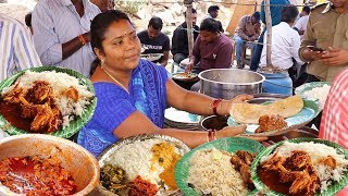 Hard Working Women Selling Cheapest Roadside Unlimited Meals | Non Veg Meals | Foodcrafts