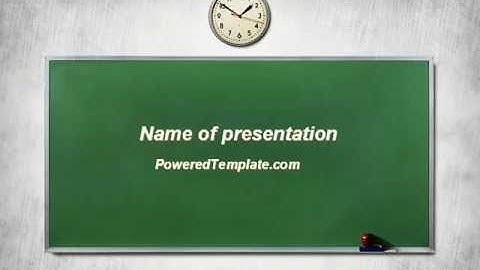 Blackboard In A Classroom PowerPoint Template by PoweredTemplate.com