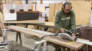 Building a Live Edge Walnut Waterfall Reception Desk - One Day Build!