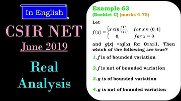 CSIR NET MATHEMATICS | Real Analysis | Bounded Variation Q.66(A) Q.75(B) Q.63(C)