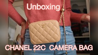 CHANEL, Bags, Channel 22c Camera Case Sling Bag Black Lambskin Antique  Ghw