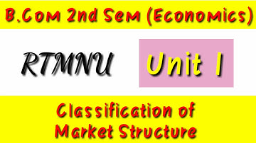Classification of Market Structure | RTMNU B.com 2nd sem | Economics Unit 1 | Nagpur University |
