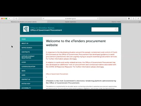 How to register a company on the Irish public sector tendering platform, eTenders