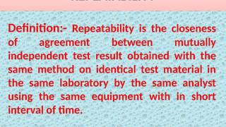 Method Validation - Repeatability