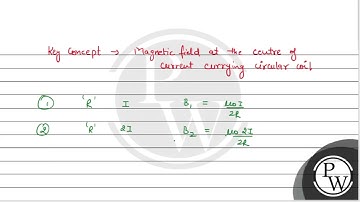 Two similar coils of radius R are lying concentrically with their planes at right angles to each....