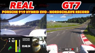 Porsche 919 Hybrid Evo Nordschleife Record - GT7 vs Real Life