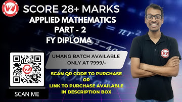 28+ Marks in Applied Mathematics- (M2) | Exam Special | lecture - 1 | FY DIPLOMA | Nilesh Sir