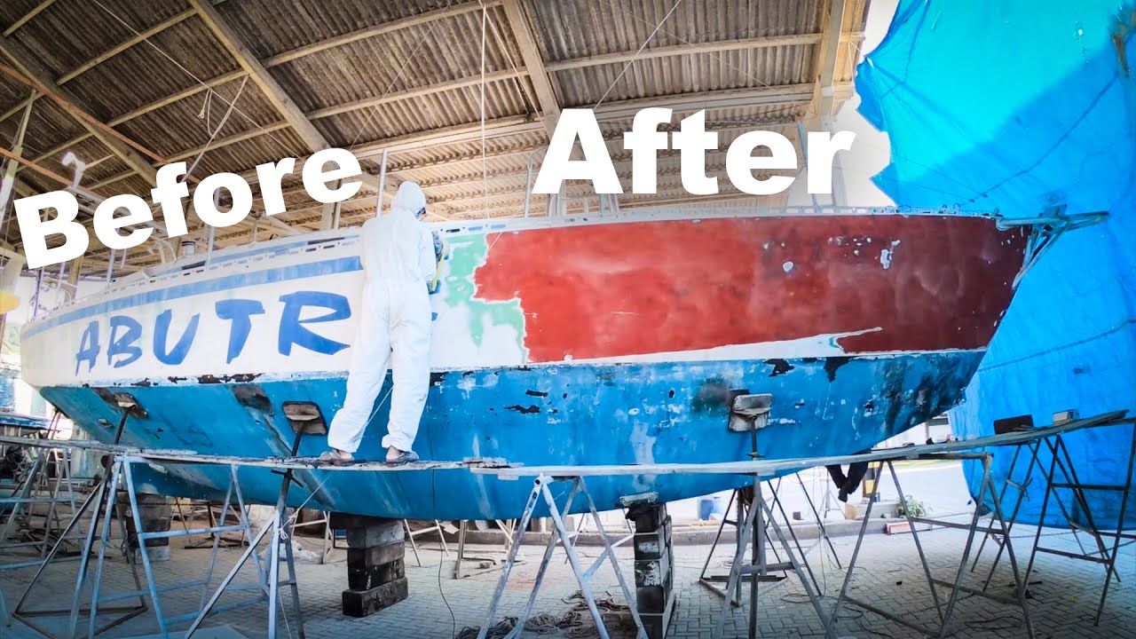 ⛵️ABANDONED SAILBOAT transformation (Discovering what 22 years of paint hide) LTP #094