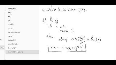 AA30 Complexité Algo Récursifs Généralités