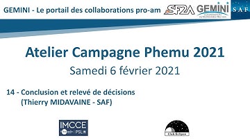 Partie 14 - Conclusion et relevé de décisions