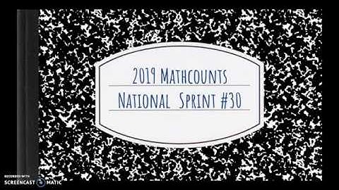 2019 Mathcounts National Sprint #30