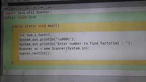 Program to find factorial Bluej