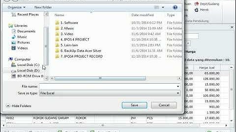 Cara Export harga jual item ke excel di Program IPOS
