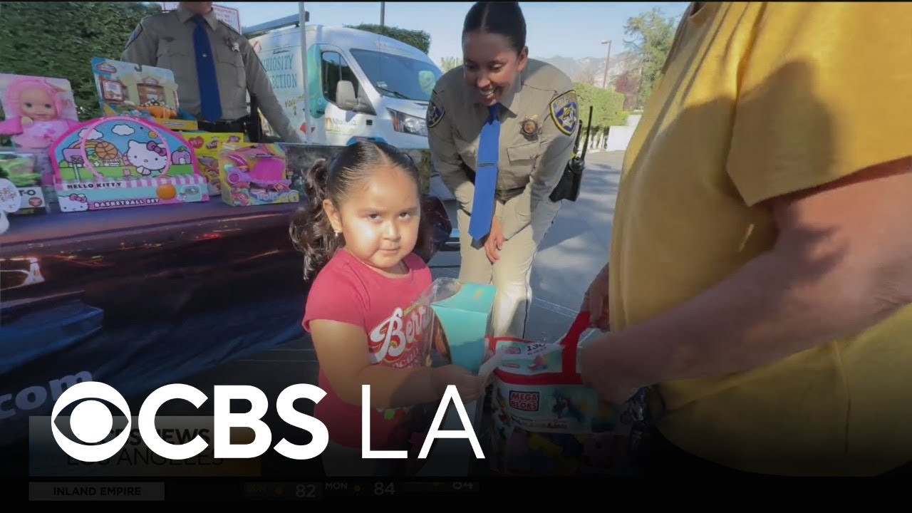 CHP Officers Distribute Gifts To Eaton Fire Victims In Altadena