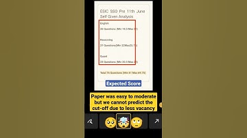 ESIC SSO 2022 || Self Given Analysis || 11th June || 1st Shift