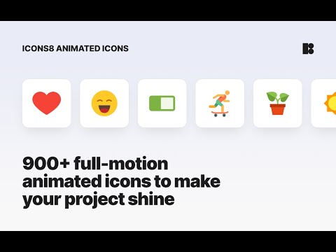 Animated Icons 2.0 by Icons8: 900 motion graphics in various styles