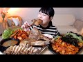 [제품협찬] 매콤한 김치비빔국수 통삼겹수육 숄더렉 프렌치렉 오븐구이  먹방 Grilled Pork belly Kimchi bibim-guksu Mukbang Eatingsound