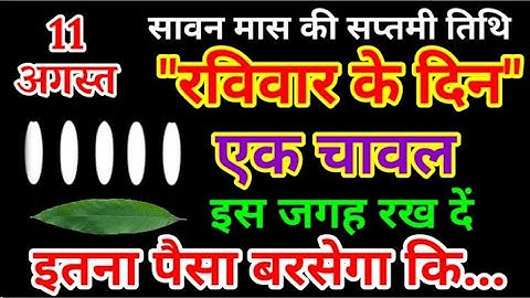 11 अगस्त रविवार सावन सप्तमी को 1 चावल दाने का उपाय जरूर करे // pradeep ji mishra