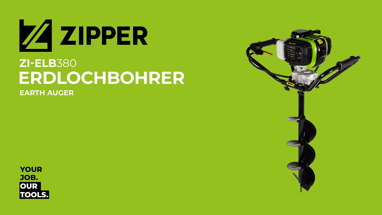 Zipper Erdbohrer ZI-ELB70, Benzin, 100 / 150 / 200 mm Ø, 51,7 cm³