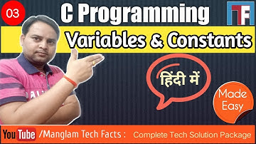 Variables and Constants (HINDI) | C Programming | Language for beginners | Learn Programmin