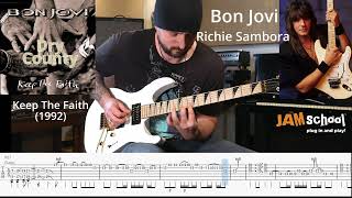 Bon Jovi Dry County Richie Sambora Guitar Solo with TAB