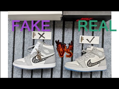 Real vs Fake Air Jordan 1 Dior Legit 