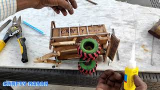 घर पर बनाए लकड़ी का ट्रैक्टर ट्रॉली how to make tractor trolley with wooden lakdi ka tractor trolley