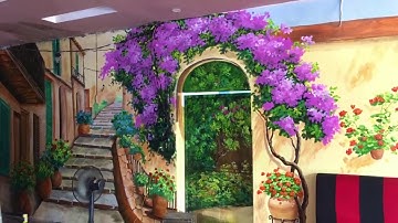 Vẽ tranh tường hoa lá đẹp cho quán cafe, trà chanh tại Đông Anh, Hà Nội – Vẽ tranh tường Hà Nội rẻ đ