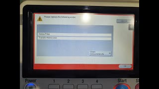 transfer roller warning in konica minolta photocopying machine
